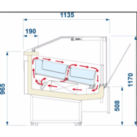 Vitrine à glaces à LED | 12 conteneurs, 5 litres | 119x110x135(h) cm
