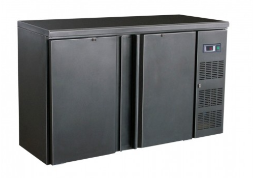 Combisteel Schwarzer Barkühler mit 2 Türen | 350 Liter | 146x51x(h)86 cm 