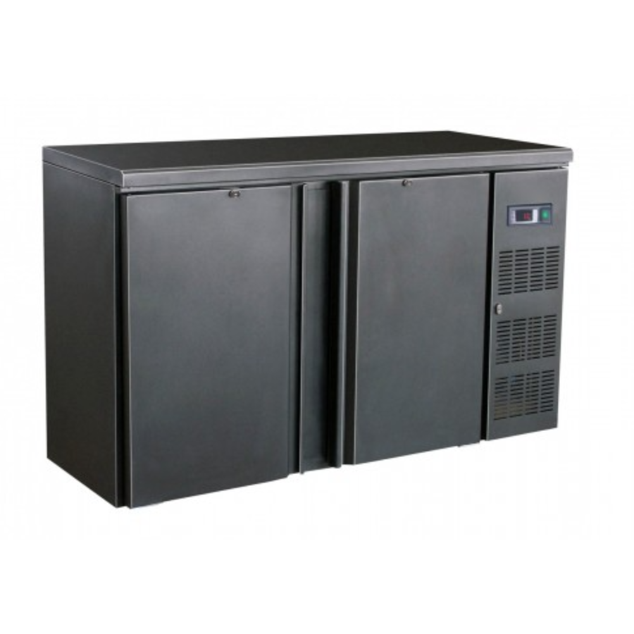 Réfrigérateur de bar noir avec 2 portes | 350 litres | 146x51x(h)86 cm