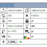 Réfrigérateur de bar noir avec 2 portes | 350 litres | 146x51x(h)86 cm
