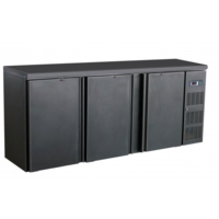 Schwarzer Barkühler mit 3 Türen | 537 Liter | 200x51x(h)86 cm