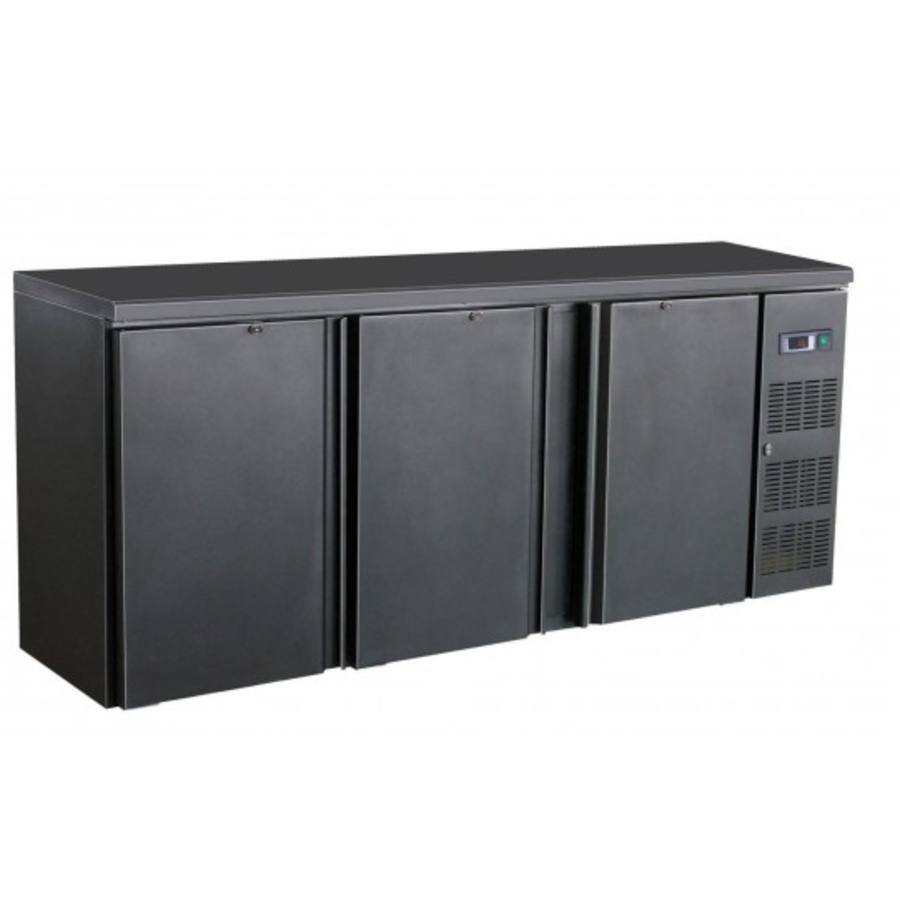 Réfrigérateur de bar noir à 3 portes | 537 litres | 200x51x(h)86 cm