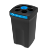 HorecaTraders Plastic waste bin for paper cups | Black/Blue | 100 Liter