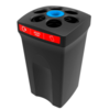 HorecaTraders Kunststof afvalbak voor plastic bekers | Zwart/Rood | 100 Liter