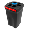 HorecaTraders Poubelle en plastique pour gobelets en plastique | Noir/Rouge | 100 litres