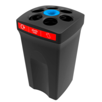 Kunststof afvalbak voor plastic bekers | Zwart/Rood | 100 Liter