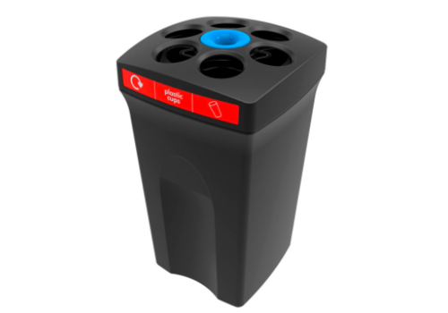  HorecaTraders Poubelle en plastique pour gobelets en plastique | Noir/Rouge | 100 litres 