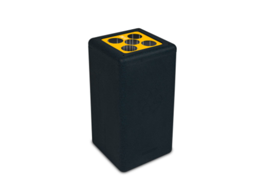  HorecaTraders Poubelle à gobelets en plastique | noir/jaune | 65 litres 