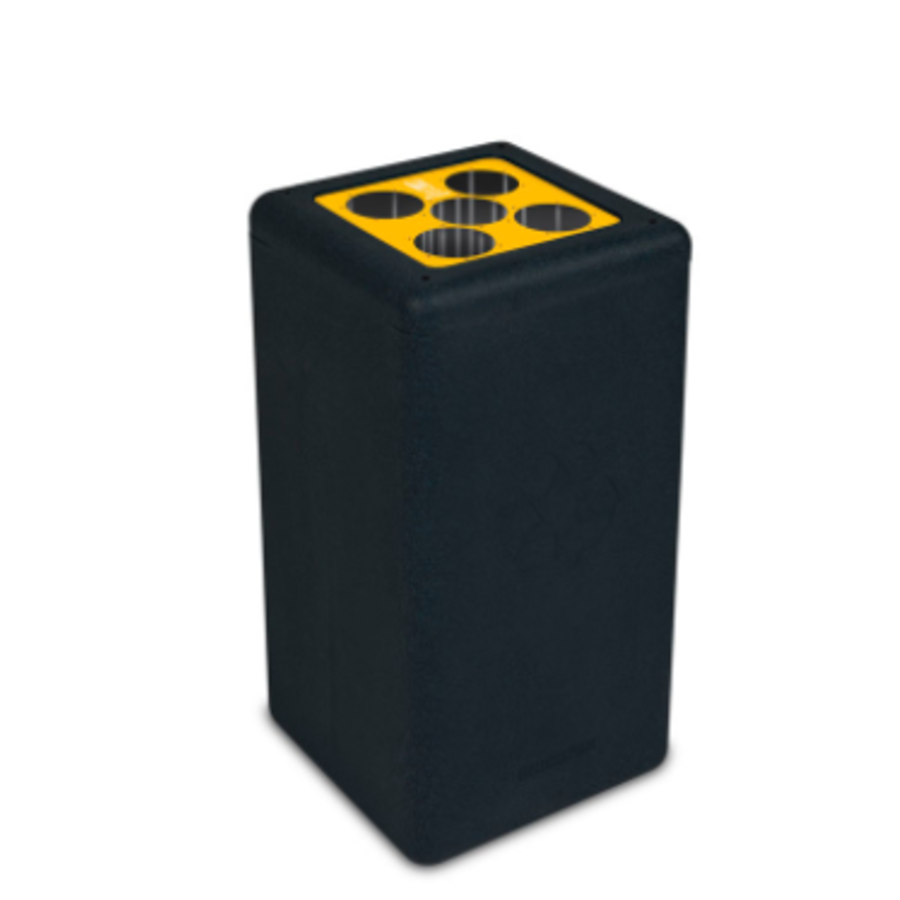 Poubelle à gobelets en plastique | noir/jaune | 65 litres