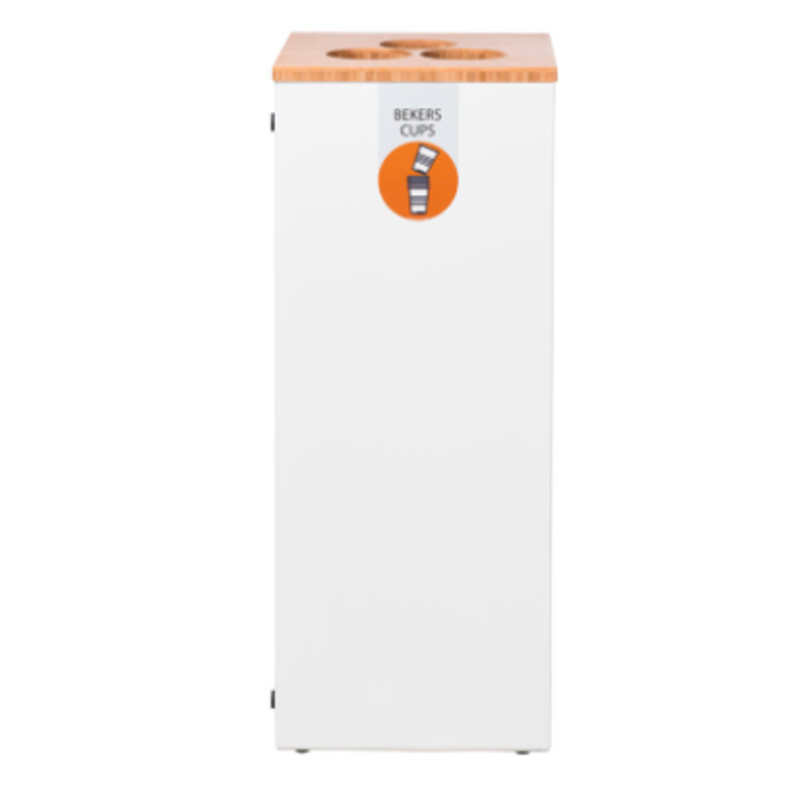Poubelle à gobelets | Blanc/Bambou | 34 litres