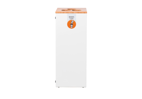  HorecaTraders Poubelle à gobelets | Blanc/Bambou | 65 litres 