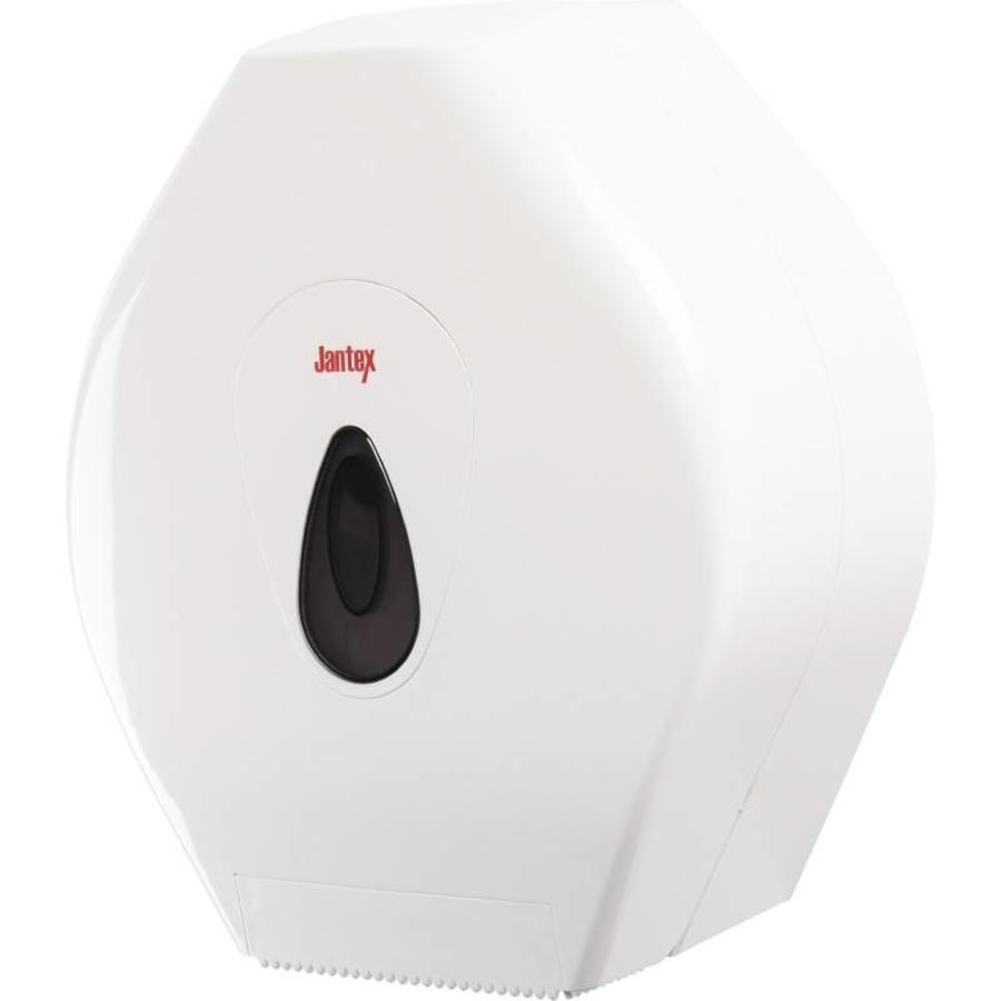 Jumbo toilet roll dispenser plastic white