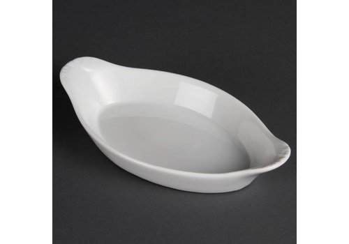  Olympia Plats à four ovales en faïence blanche 20,4 x 11,5 cm (6 pièces) 