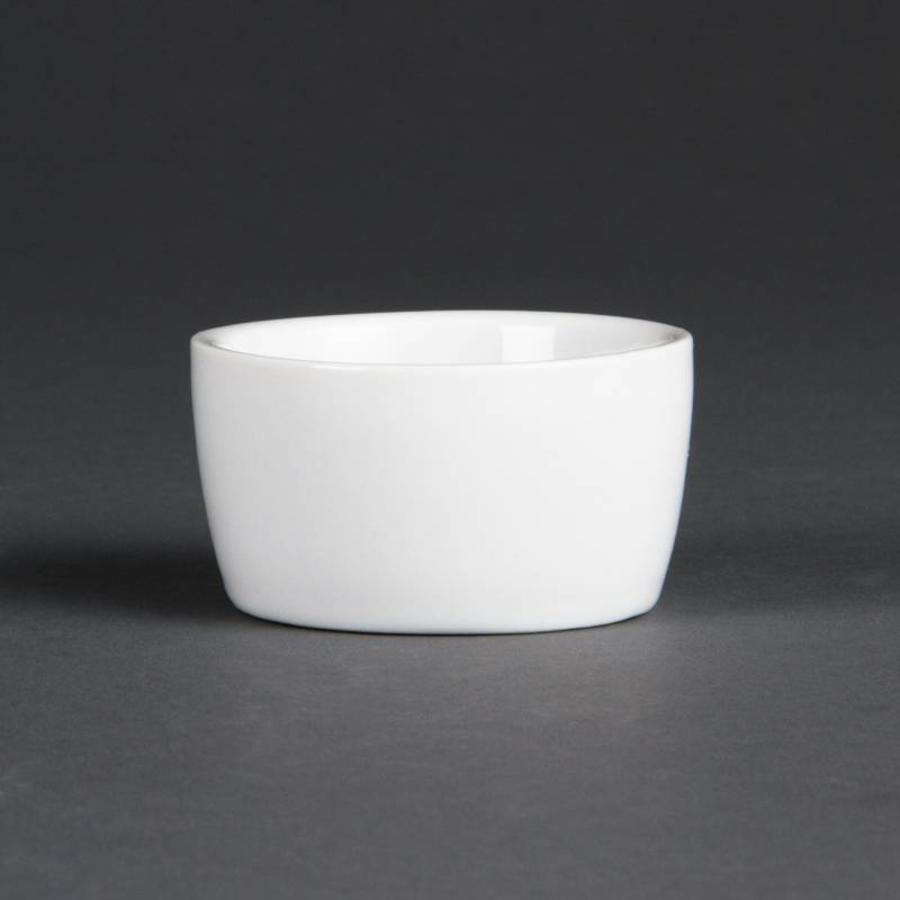 Whiteware Porcelain Butter Bowls White (12 pieces)