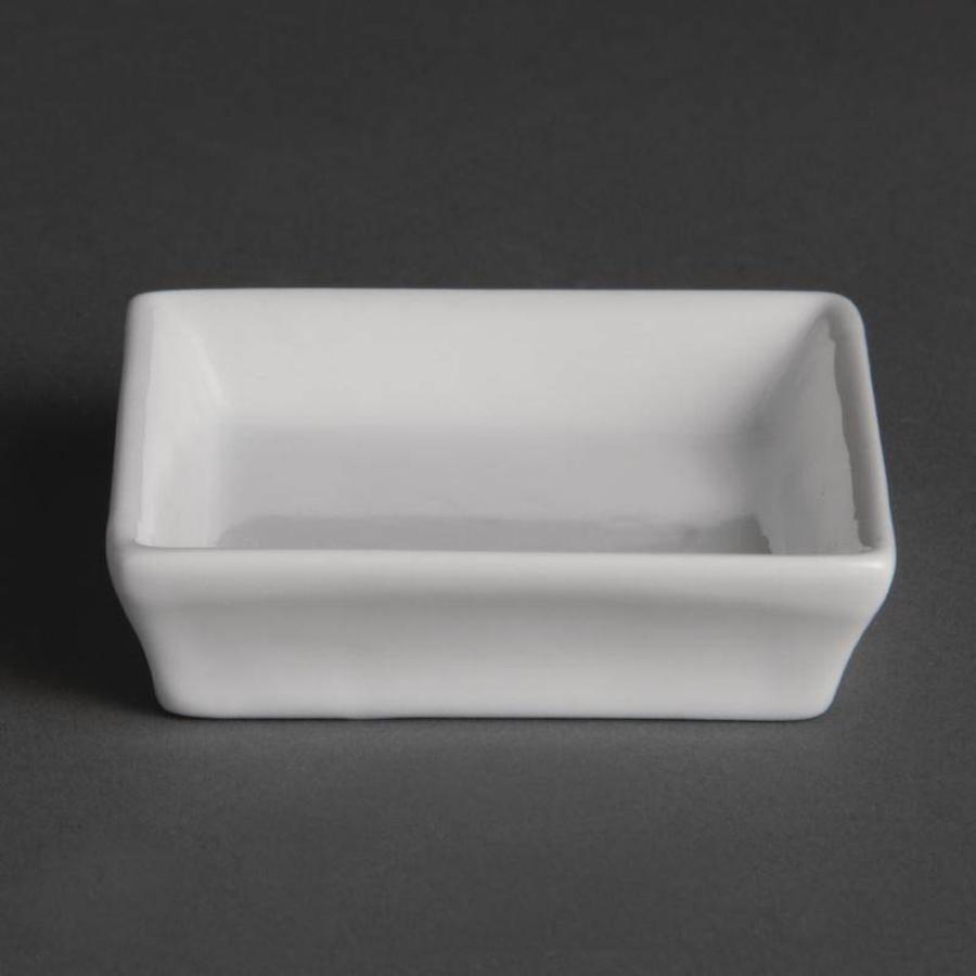 Plat à olives en porcelaine blanche | 12 pièces