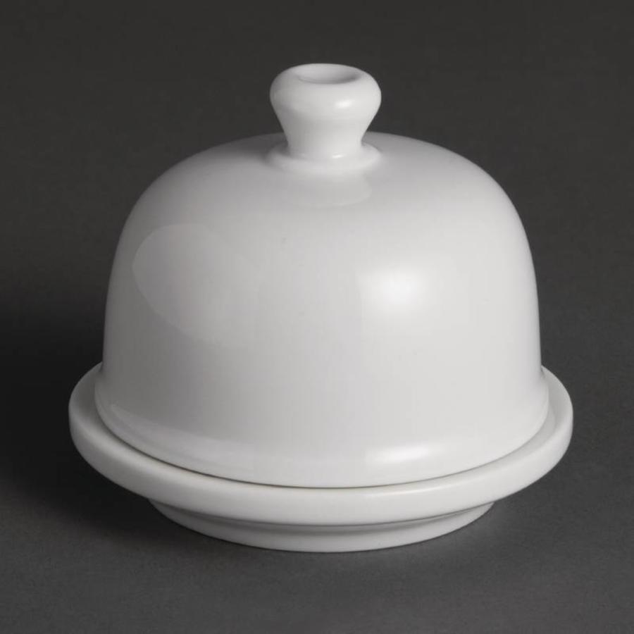 Beurrier avec couvercle en porcelaine | 6 pièces