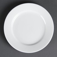 Assiettes plates rondes en porcelaine blanche 16,5 cm (12 pièces)