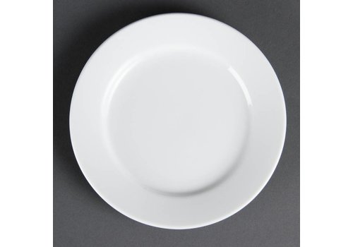  Olympia Assiettes plates rondes en porcelaine blanche 16,5 cm (12 pièces) 