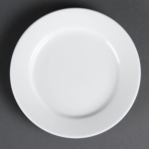  Olympia Assiettes plates rondes en porcelaine blanche 16,5 cm (12 pièces) 