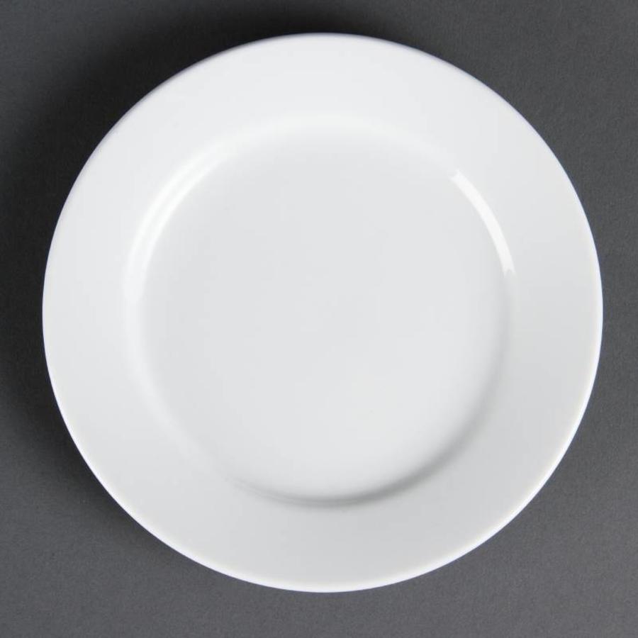 Witte porselein eet borden rond 16,5 cm (Stuks 12)