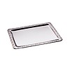 HorecaTraders Plat de service rectangulaire en acier inoxydable 50x36cm