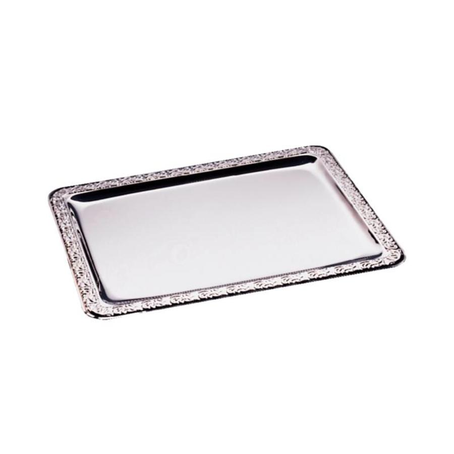 Rectangular stainless steel serving dish 50x36cm