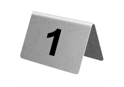  HorecaTraders Numéros de table en acier inoxydable de 1 à 40 | 10 pièces 