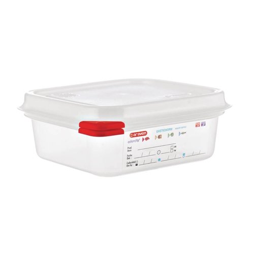  Araven Food boxes 1/6 GN with lid (4 pieces) | 3 Formats 