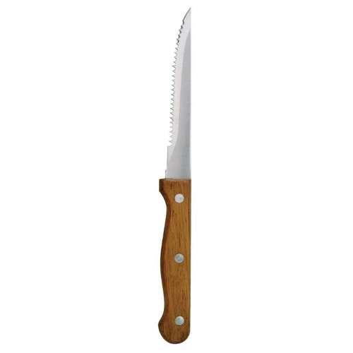  Olympia Steak Knife Stainless Steel Brown Wood Serrated 21.5cm | 12 pieces 