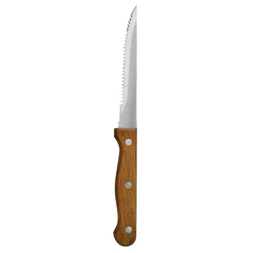  Olympia Steakmes RVS Bruin Hout Gekarteld 21,5cm | 12 stuks 