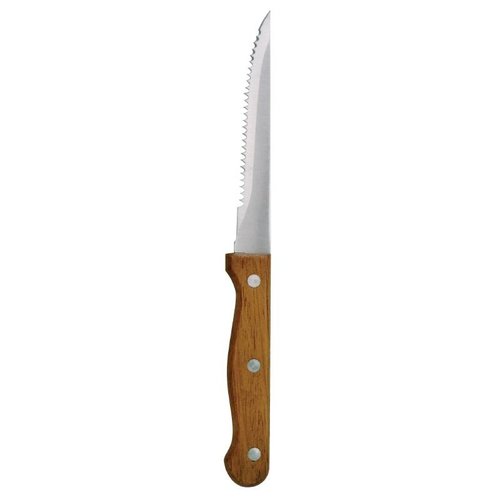  Olympia Steakmesser Edelstahl Braun Holz Wellenschliff 21,5cm | 12 Stück 