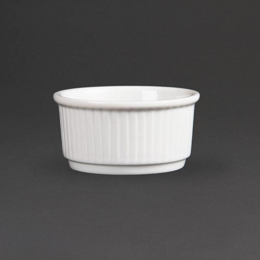 Ramequin empilable en porcelaine blanche 8,5 cm | 12 pièces
