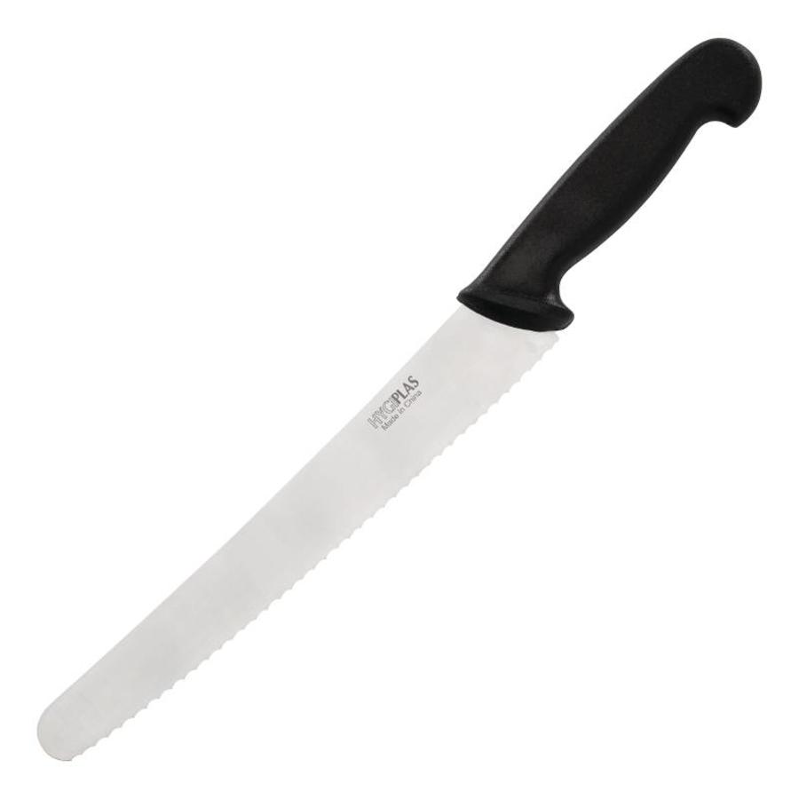 Zwart mes gekarteld 25,5 cm