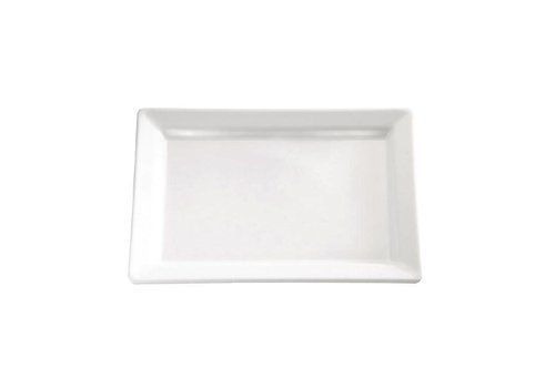  HorecaTraders Melamine rectangular bowl white | 3(H) x 35.5(L) x 18(W)cm 