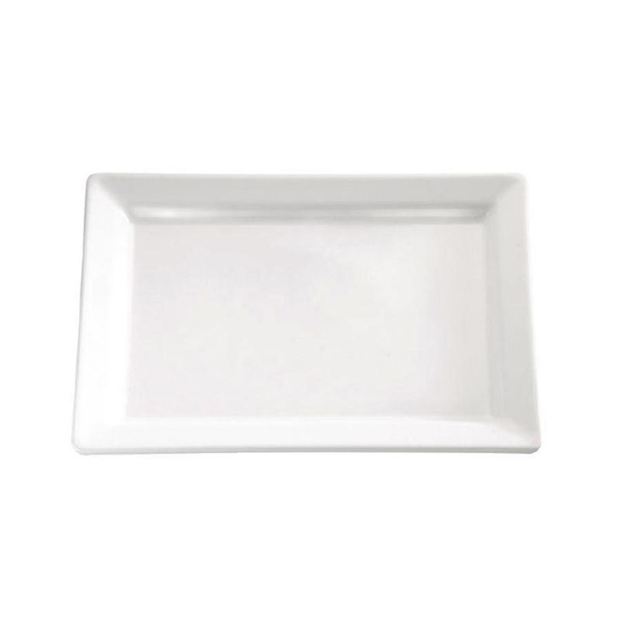 Melamin rechteckige Schüssel weiß | 3 (H) x 35,5 (L) x 18 (B) cm