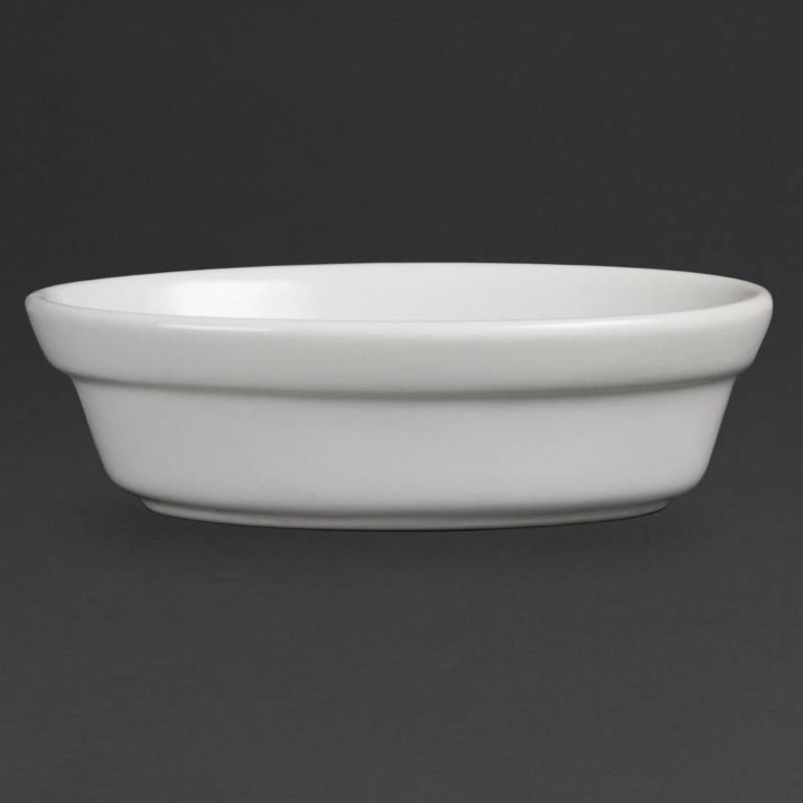 Oval serving bowl porcelain white | 6 pieces