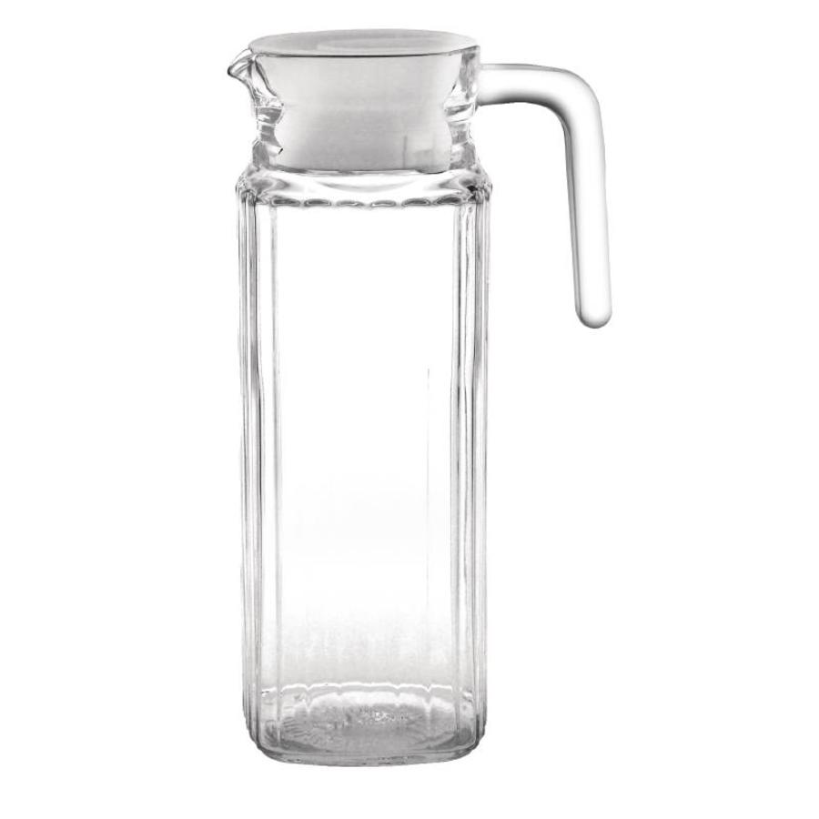 Glass Jug with Lid, 1 liter (6 pieces)