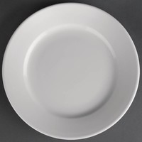 Assiette en porcelaine blanche à large bord | 16,5 cm (12 pièces)