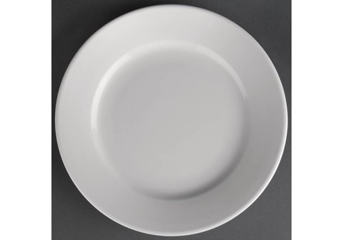  Athena White Porcelain Plate with Wide Rim | 16.5 cm (pieces 12) 