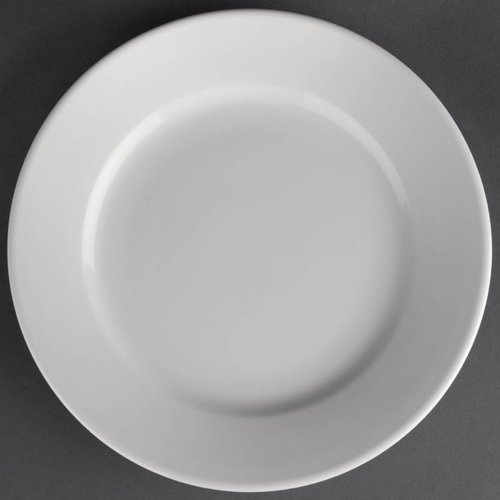  Athena Weißer Porzellanteller mit breitem Rand | 16,5 cm (Stück 12) 