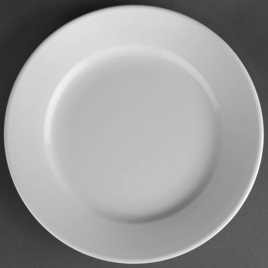 White Porcelain Plate with Wide Rim | 16.5 cm (pieces 12)
