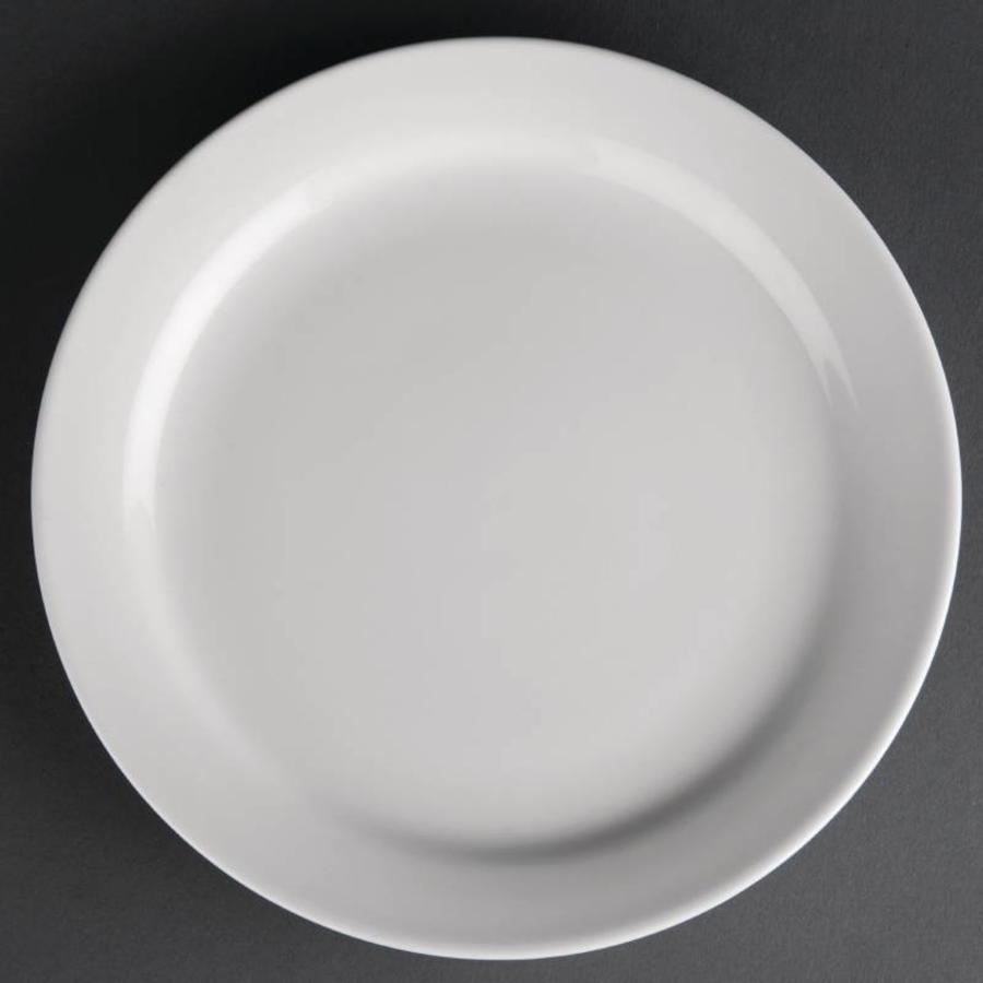 Assiette en porcelaine à bord étroit | 15 cm (12 pièces)