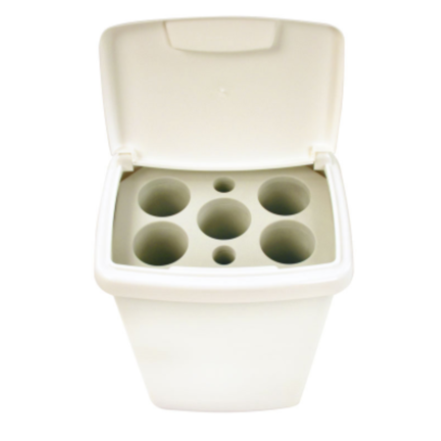 Plastic cup waste bin | White | 5 holes