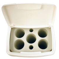 Plastic cup waste bin | White | 5 holes