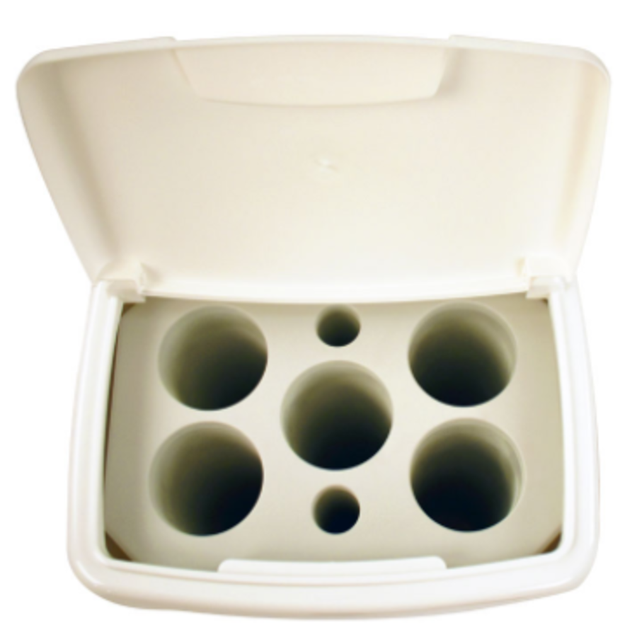 Plastic cup waste bin | White | 5 holes