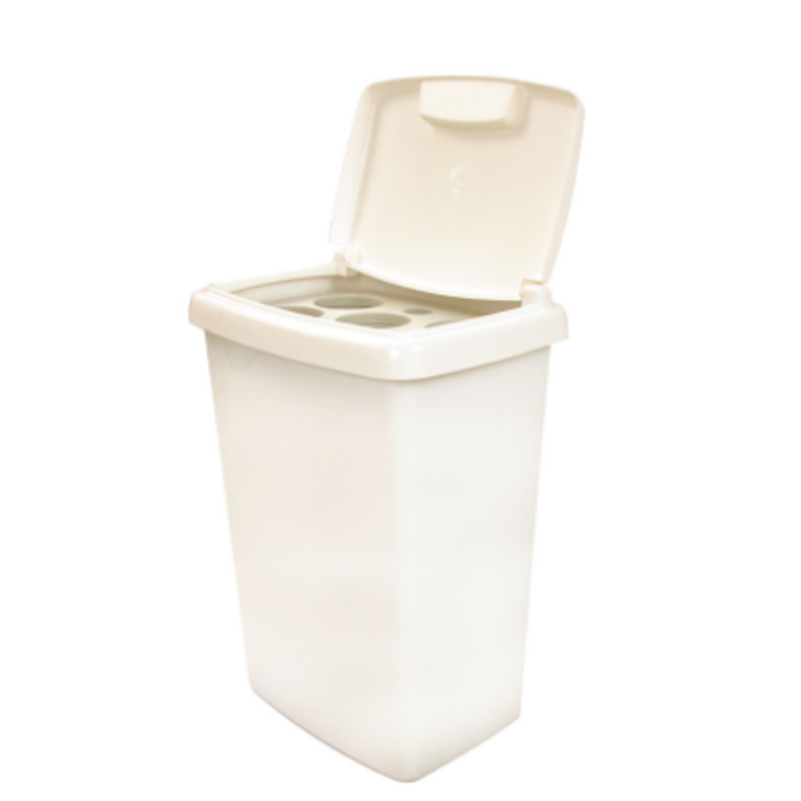 Plastic cup waste bin | White | 5 holes