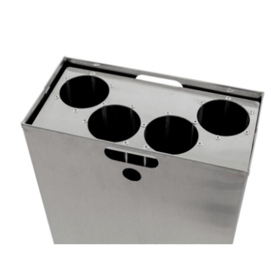 acier inoxydable | poubelle à gobelets | arène semi-couverte | 110 litres | aluminium