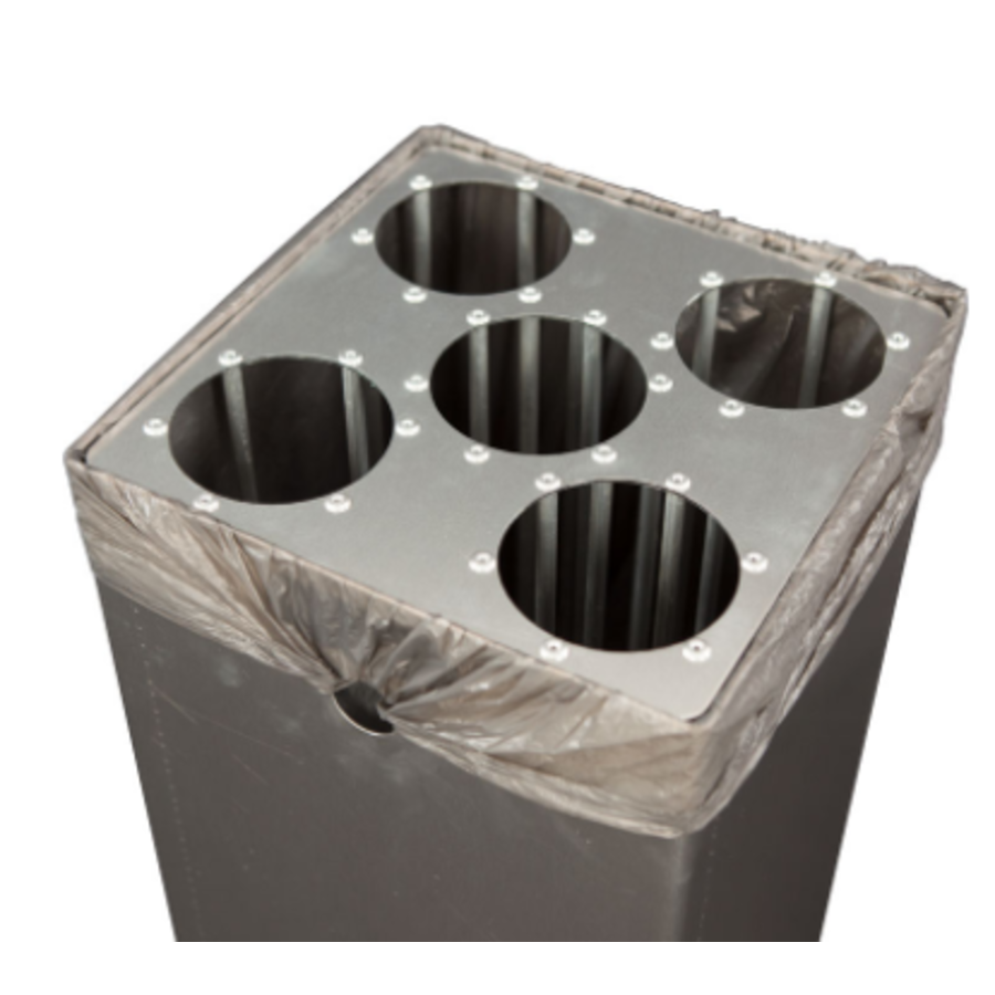 Stainless steel | cup waste bin | 55 liters