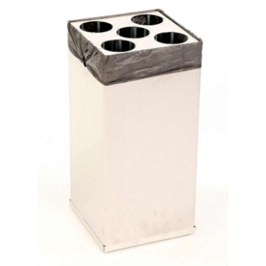 Stainless steel | cup waste bin | 55 liters