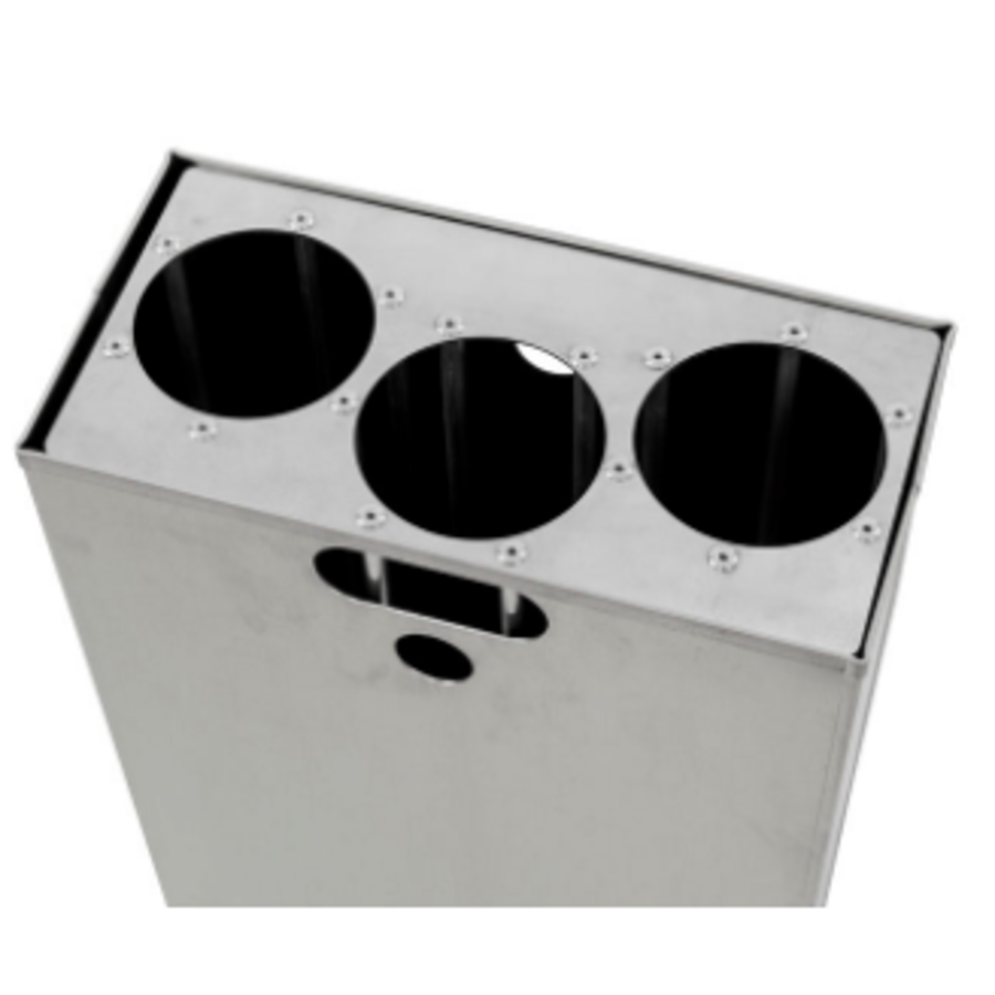 Stainless steel | cup waste bin | half liner | 55 ltr